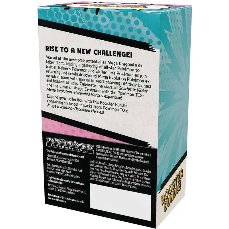 Pokémon TCG English Mega Evolution Ascended Heroes ME02.5 Booster Bundle 6 Booster Packs New Sealed