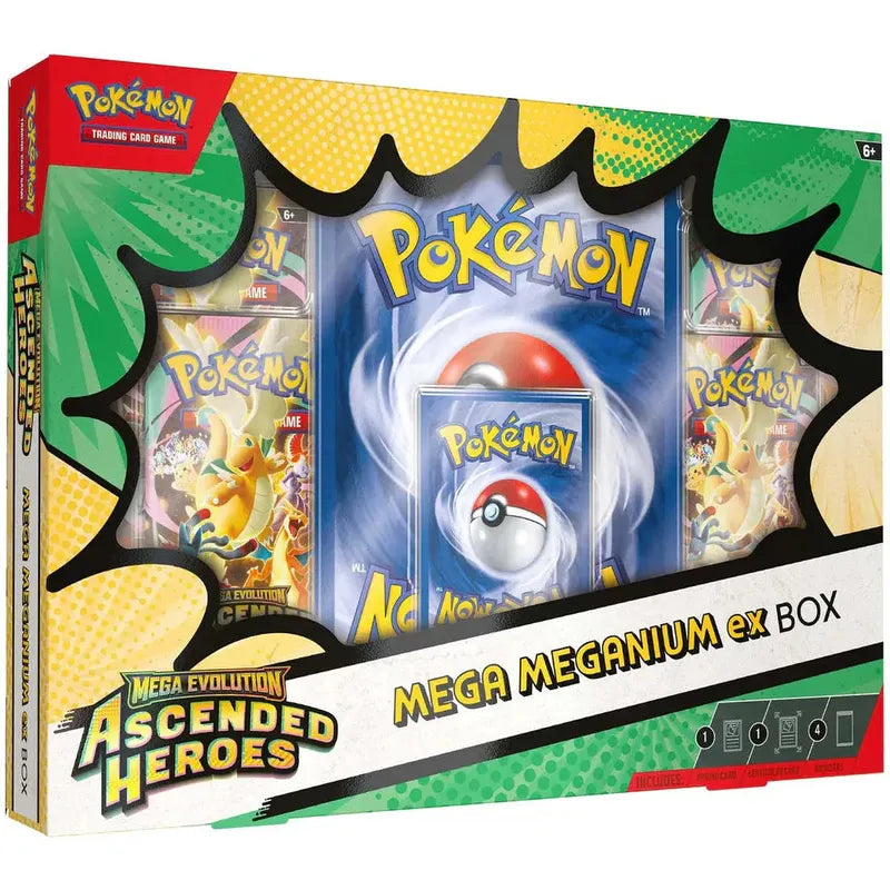 Pokémon TCG English Mega Evolution Ascended Heroes ME02.5 Collection Box 4 Booster Packs New Sealed meganium