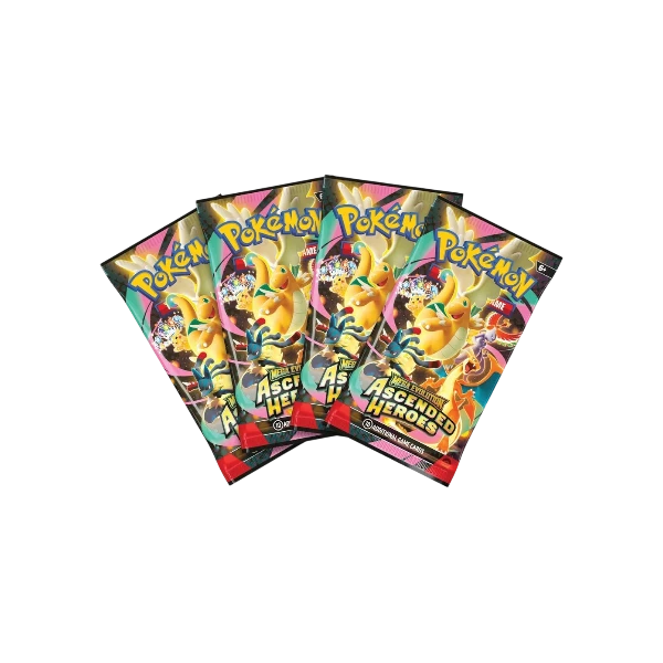 Pokémon TCG English Mega Evolution Ascended Heroes ME02.5 Collection Box 4 Booster Packs New Sealed
