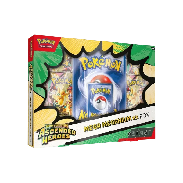 Pokémon TCG English Mega Evolution Ascended Heroes ME02.5 Collection Box 4 Booster Packs New Sealed meganium