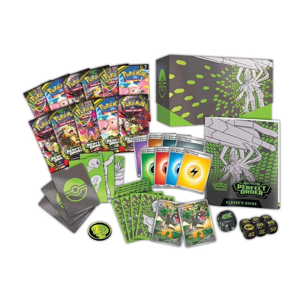 Pokémon TCG English Mega Evolution Perfect Order ME03 Pokemon Center Elite Trainer Box 11 Booster Packs New Sealed