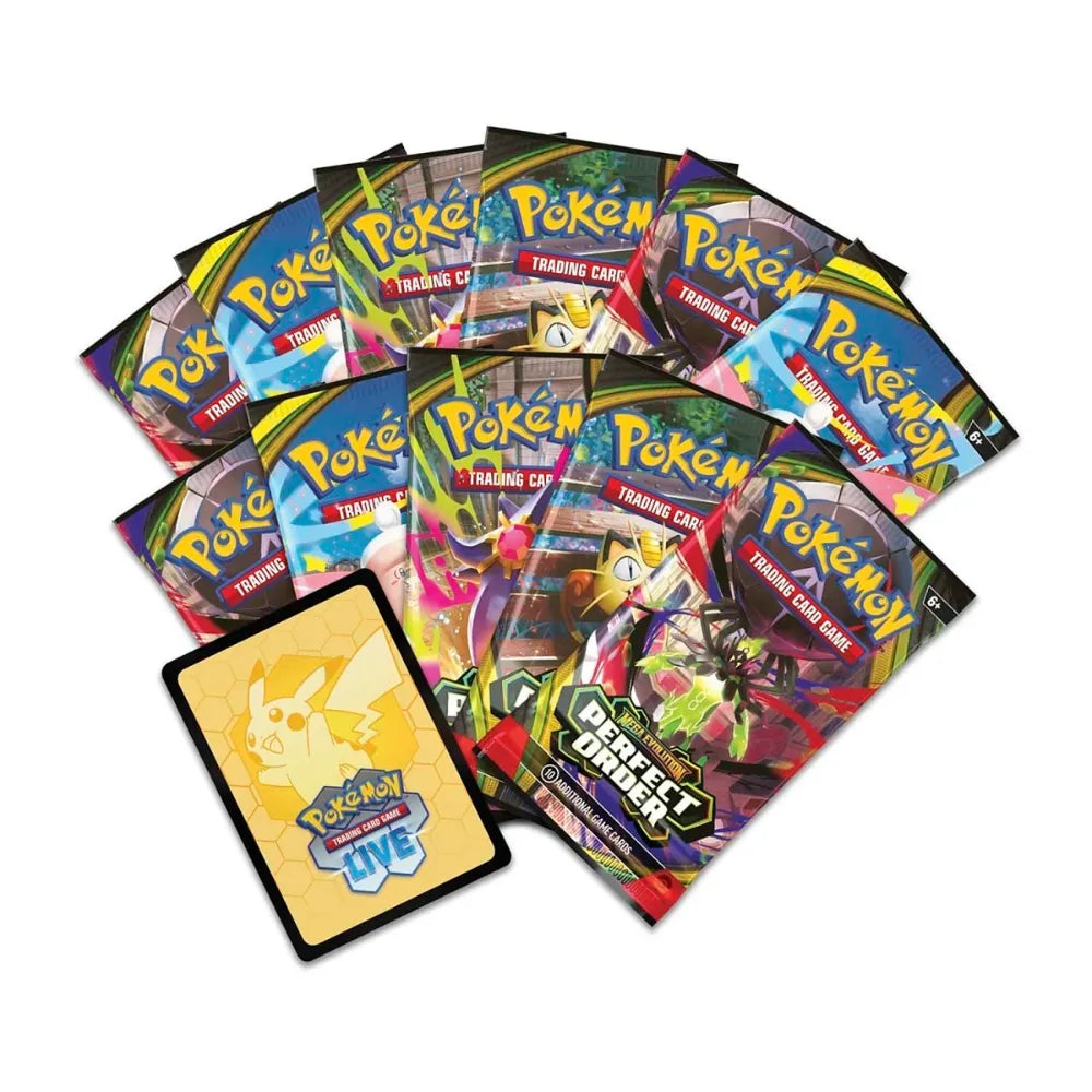 Pokémon TCG English Mega Evolution Perfect Order ME03 Pokemon Center Elite Trainer Box 11 Booster Packs New Sealed