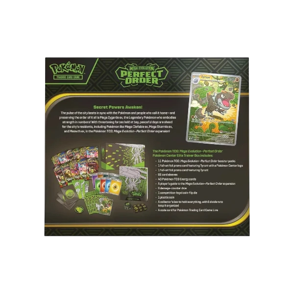 Pokémon TCG English Mega Evolution Perfect Order ME03 Pokemon Center Elite Trainer Box 11 Booster Packs New Sealed