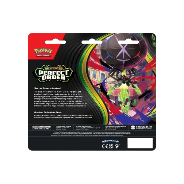 Pokémon TCG English Mega Evolution Perfect Order ME03 Blister Pack 3 Booster Packs New Sealed