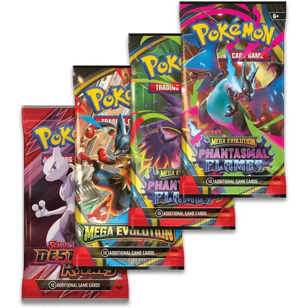 Pokémon TCG - Scarlet & Violet / Mega Evolution - Mega Charizard Ex X & Y Tins (4 Packs)