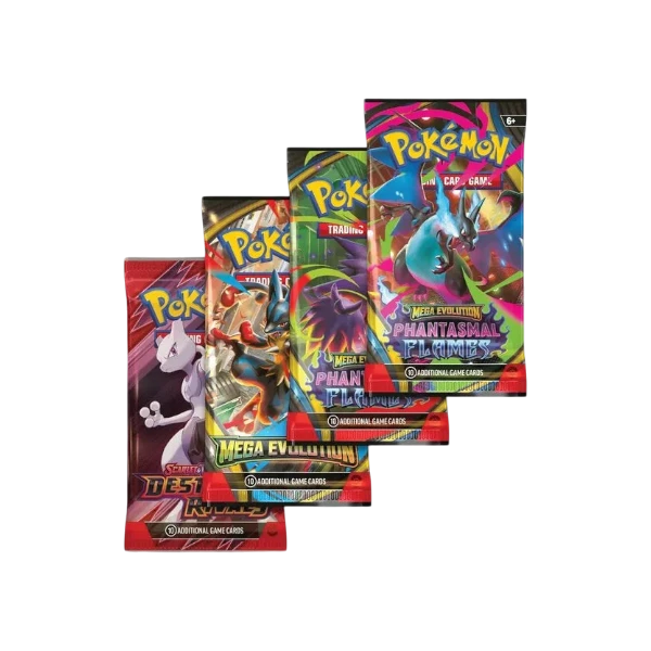 Pokémon TCG - Scarlet & Violet / Mega Evolution - Mega Charizard Ex X & Y Tins (4 Packs)
