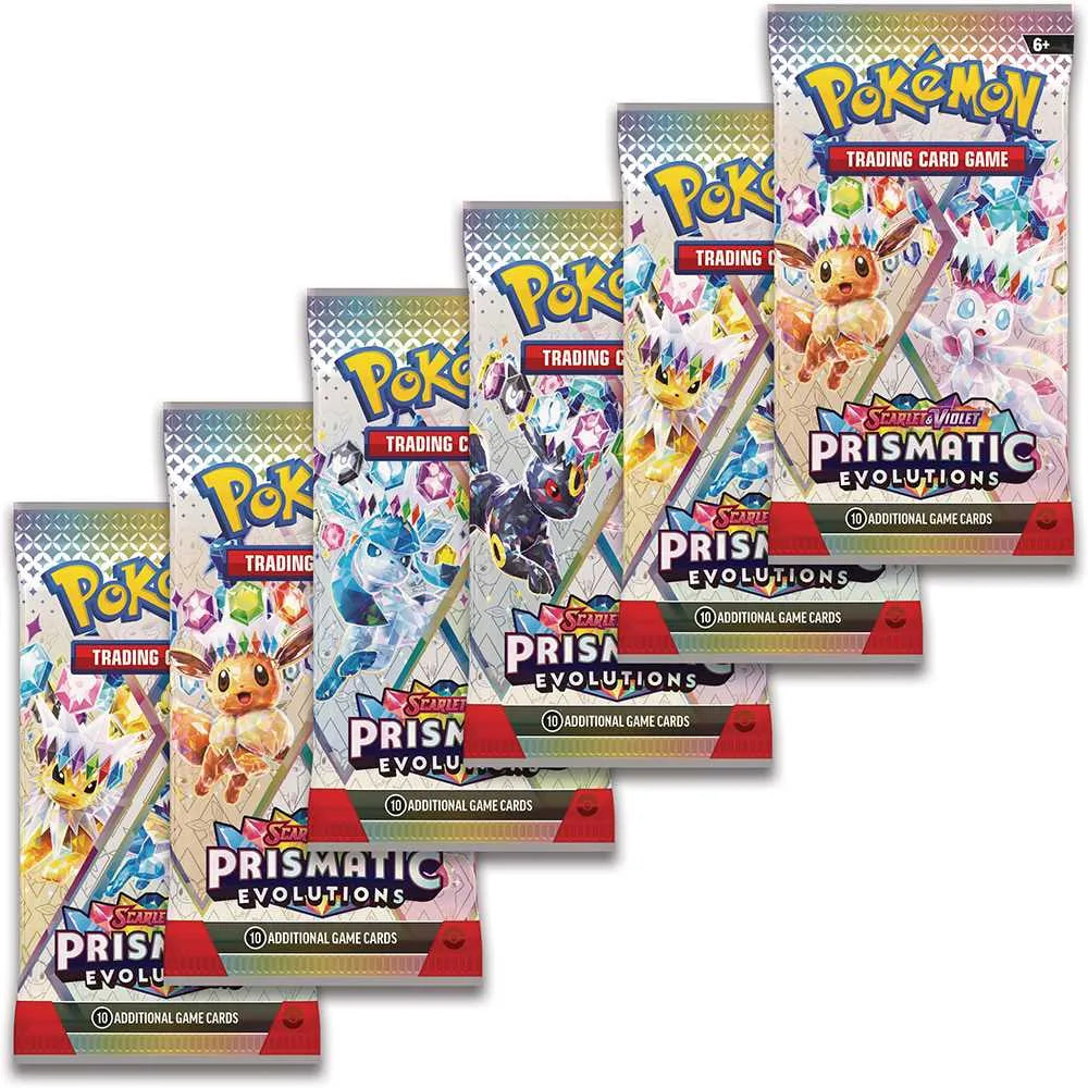 Pokémon TCG English Scarlet & Violet Prismatic Evolutions SV08.5 Booster Bundle 6 Booster Packs New Sealed