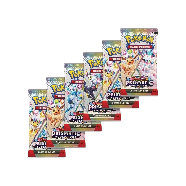 Pokémon TCG English Scarlet & Violet Prismatic Evolutions SV08.5 Booster Bundle 6 Booster Packs New Sealed