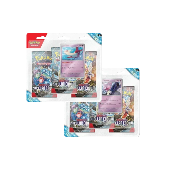 Pokémon TCG English Scarlet & Violet Stellar Crown SV07 Blister Pack 3 Booster Packs New Sealed