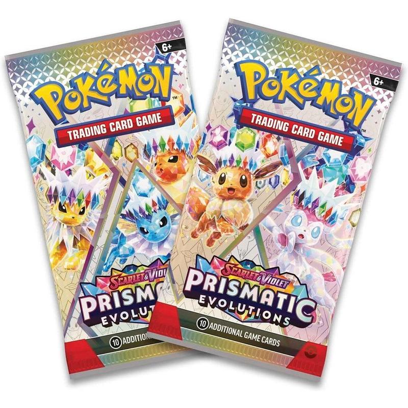 Pokémon TCG English Scarlet & Violet Prismatic Evolutions SV08.5 Tin 2 Booster Packs New Sealed