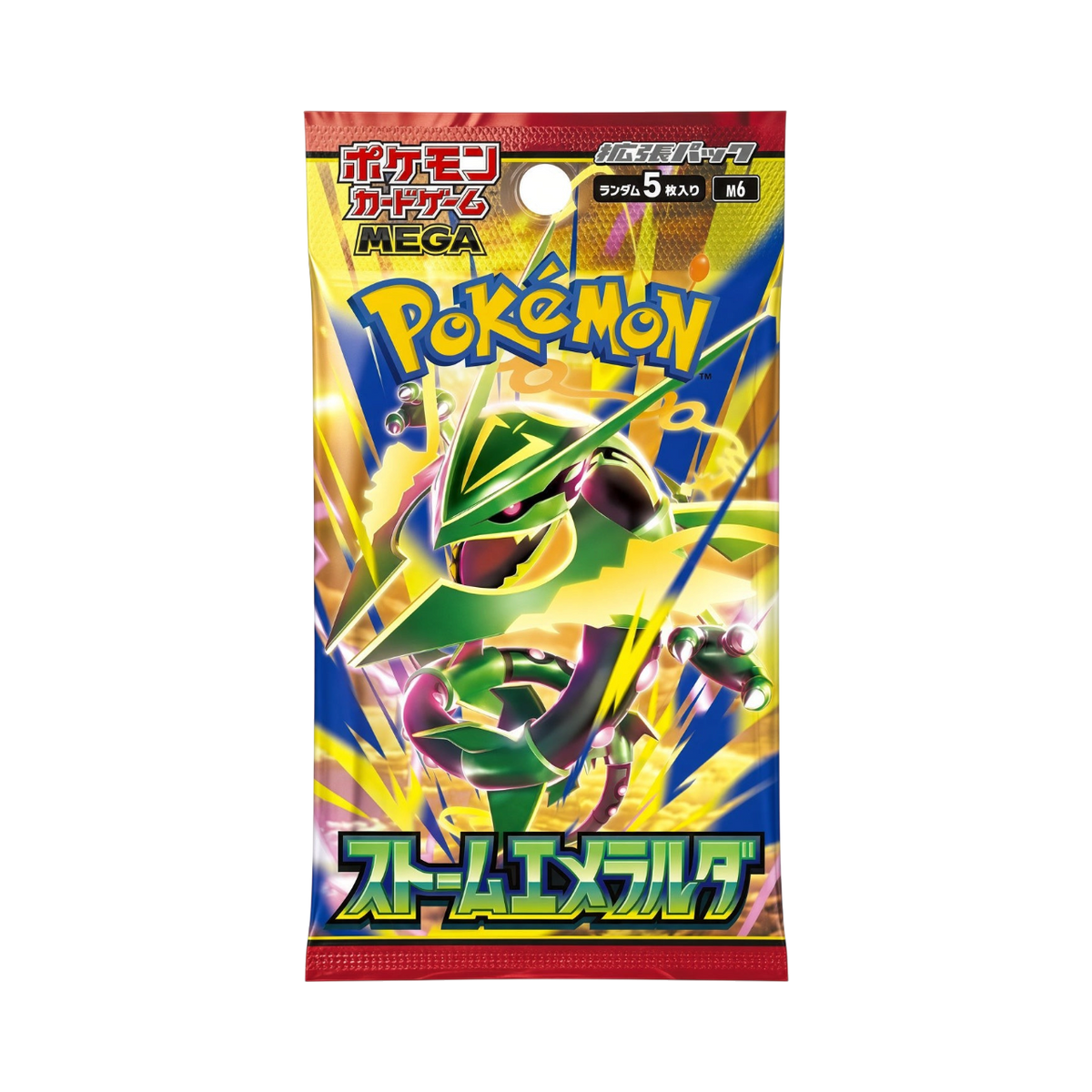 Fortuna TCG Japanese Pokémon TCG Storm Emeralda M6 booster pack featuring Mega Rayquaza artwork