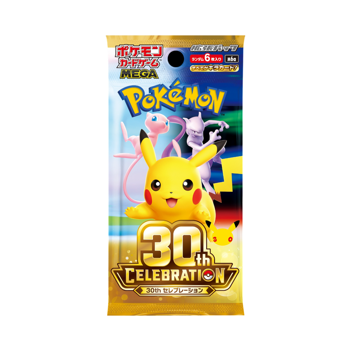 Fortuna TCG Japanese Pokémon 30th Celebration M6a booster pack featuring Pikachu, Mew, and Mewtwo artwork