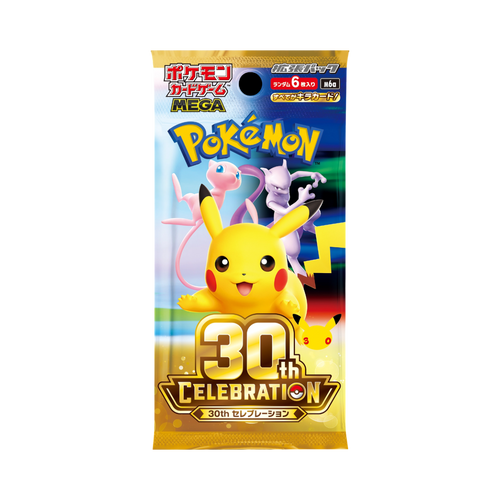 Fortuna TCG Japanese Pokémon 30th Celebration M6a booster pack featuring Pikachu, Mew, and Mewtwo artwork