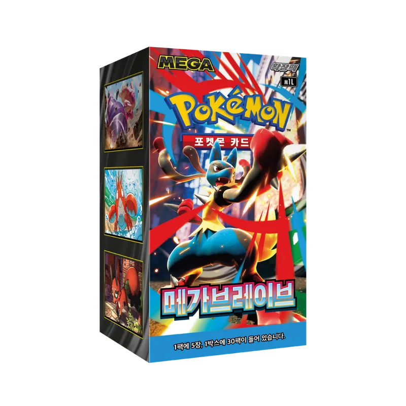 Pokémon TCG Korean Mega Evolution Mega Brave M1L Booster Box 30 Booster Packs New Sealed